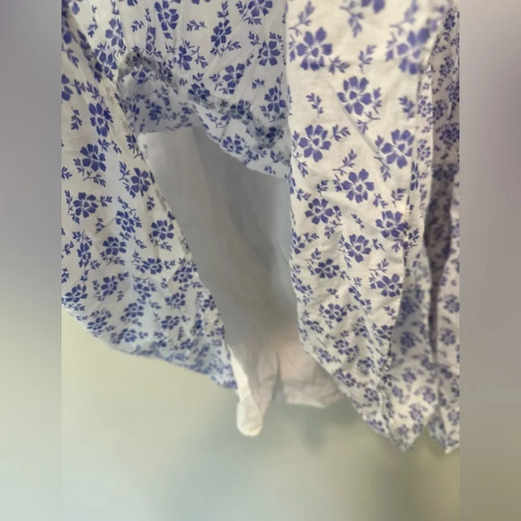 & OTHER STORIES Relaxed Gathered Mini Dress floral blue white size xs 1224 - Picture 7 of 13